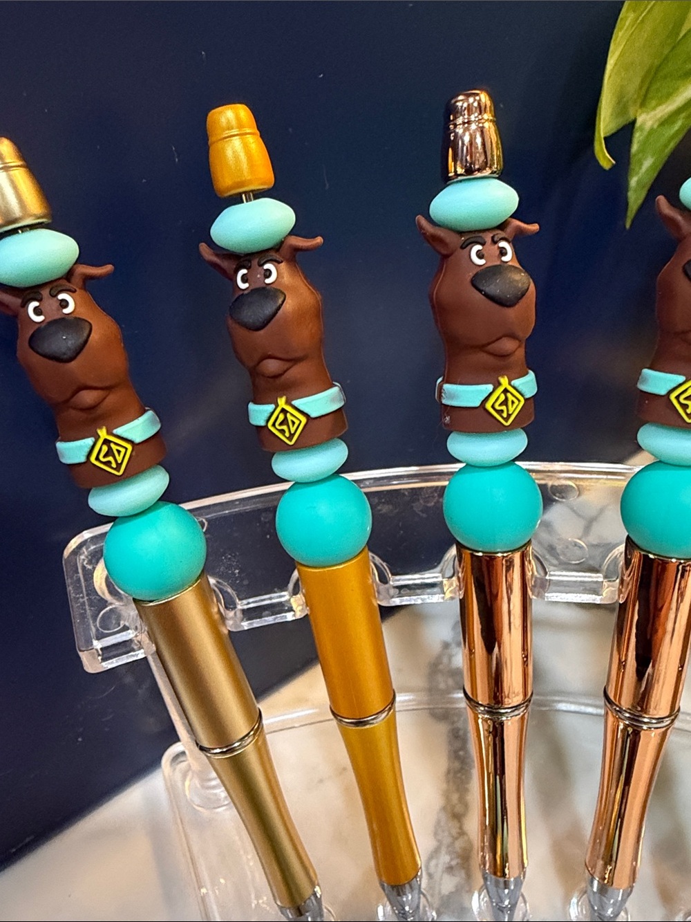 Scooby-Doo Themed Decorative Pen Set - Turquoise & Gold - Picture 3 of 3